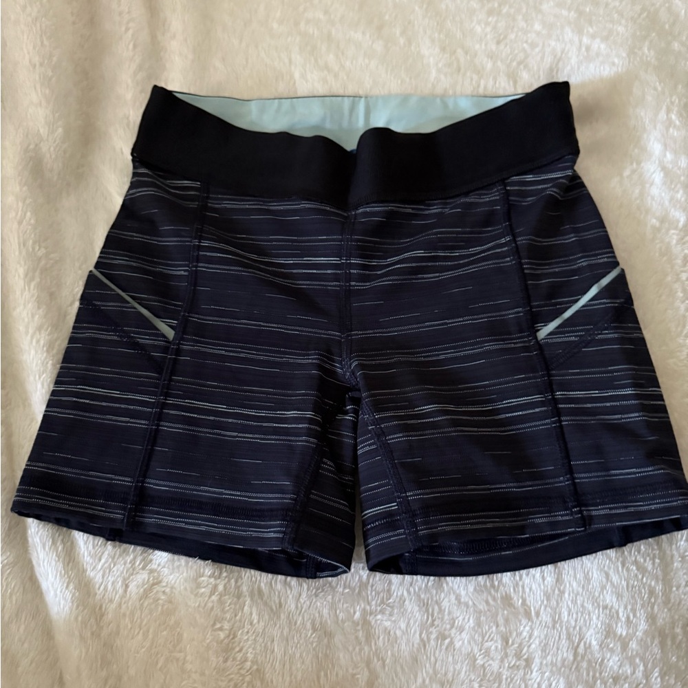 Lululemon Women's Black Striped Shorts